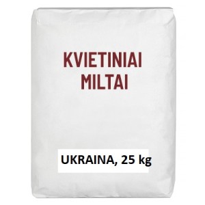 Kvietiniai miltai 550, UKRAINA, 25 kg